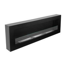 Biokominek wiszący z szybą 1200x400 Box czarny strukturalny mat