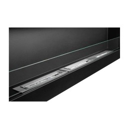 Biokominek wiszący z szybą 1200x400 Box czarny strukturalny mat