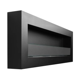 Biokominek wiszący z szybą 1200x400 Box czarny strukturalny mat