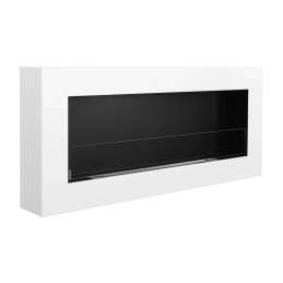 Biokominek wiszący z szybą 900x400 Box biały strukturalny mat
