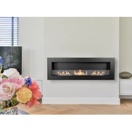 Biokominek wiszący z szybą 1200x400 Box czarny strukturalny mat