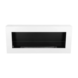 Biokominek wiszący z szybą 900x400 Box biały strukturalny mat