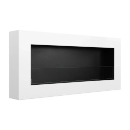 Biokominek wiszący z szybą 900x400 Box biały strukturalny mat