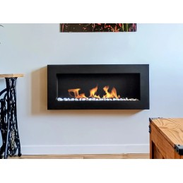 Biokominek wiszący 900x400 Box czarny strukturalny mat
