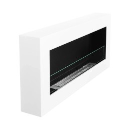 Biokominek wiszący z szybą 900x400 Box biały strukturalny mat