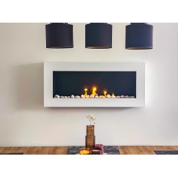 Biokominek wiszący 900x400 Box biały strukturalny mat