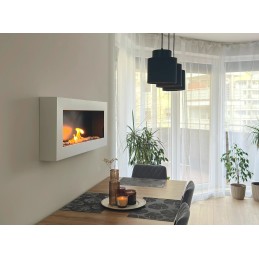 Biokominek wiszący 900x400 Box biały strukturalny mat