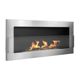 Biokominek wiszący z szybą 900x400 Inox