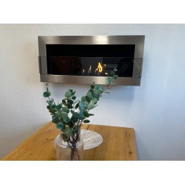 Biokominek wiszący z szybą 900x400 Inox