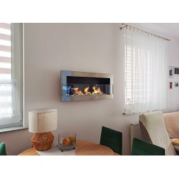 Biokominek wiszący z szybą 900x400 Inox