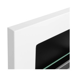 Biokominek wiszący z szybą 1200x400 biały połysk