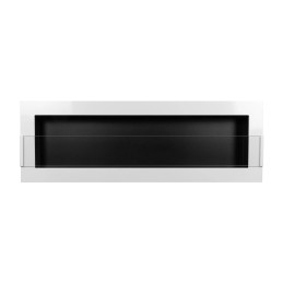 Biokominek wiszący z szybą 1200x400 biały połysk