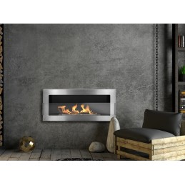 Biokominek wiszący z szybą 900x400 Inox