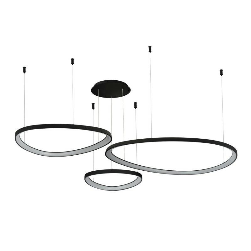 AZZARDO lampa wisząca AMANDA 42 + 62 +    82 CCT SWITCH DIMM czarna