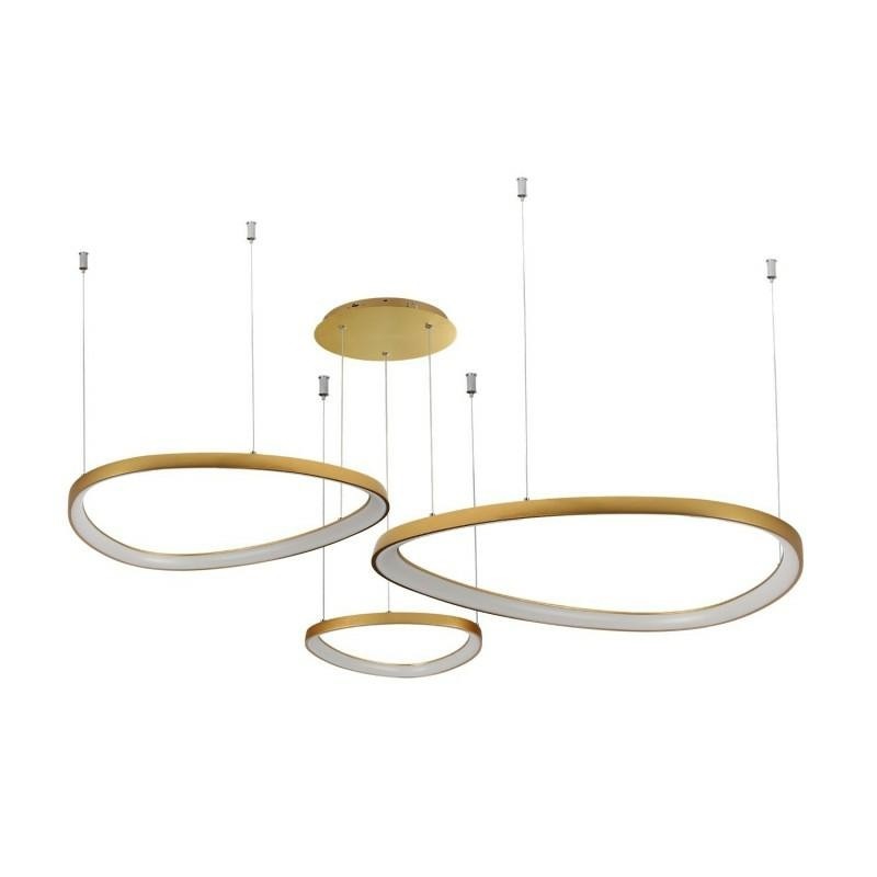 AZZARDO lampa wisząca AMANDA 42 + 62 +    82 CCT SWITCH DIMM złota
