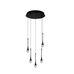 AZZARDO lampa wisząca DALMA 5 ROUND       czarna