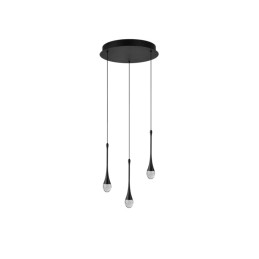 AZZARDO lampa wisząca DALMA 3 ROUND       czarna