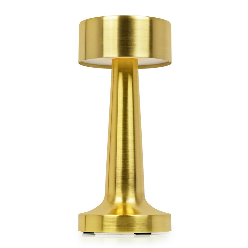 Lampa biurkowa LEE złota - wbudowana bateria, LED