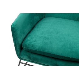 Fotel EMMA VELVET ciemny zielony -        welur, metal