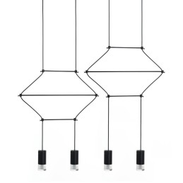 MOOSEE lampa wisząca FLUSSO LINE 4        czarna
