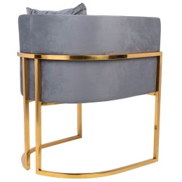 Fotel CHLOE VELVET ciemny szary - metal,  welur