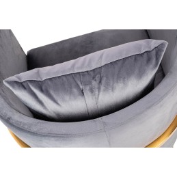 Fotel CHLOE VELVET ciemny szary - metal,  welur