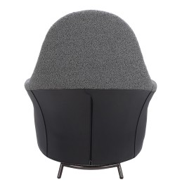 Fotel LOBBY TEDDY szary - stal, opal