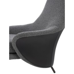 Fotel LOBBY TEDDY szary - stal, opal