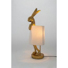 KARE lampa stołowa RABBIT 68 cm  złota / biała