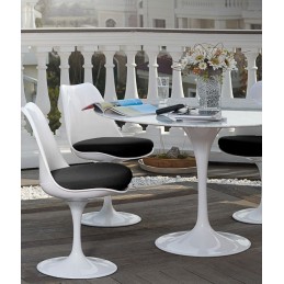 Stół TULIP MARBLE 90 CARRARA biały -      marmur, metal