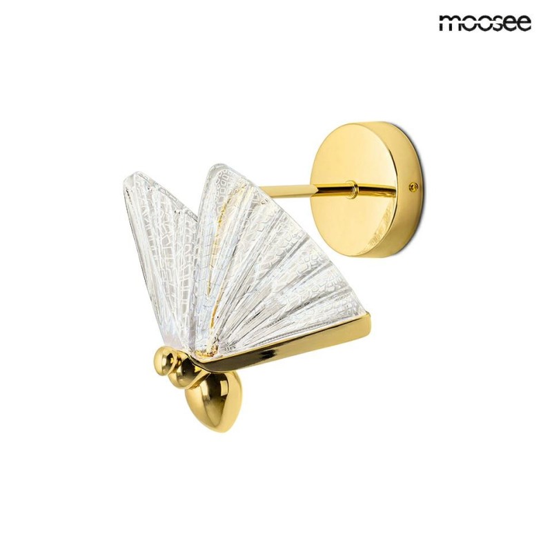 MOOSEE lampa ścienna BUTTERFLY S złota