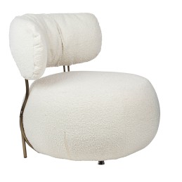 Fotel LOW TEDDY biały - stal