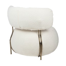 Fotel LOW TEDDY biały - stal