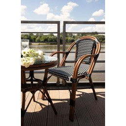 Krzesło ogrodowe CAFE PARIS ARM brązowe   rattan