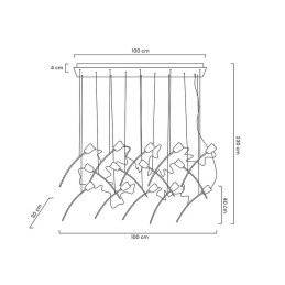 MOOSEE lampa wisząca TULIPPE 14 LINE  złota