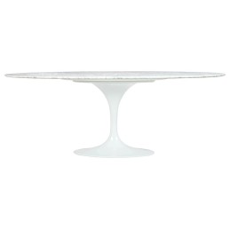 Stół TULIP ELLIPSE MARBLE CARRARA 200     biały - marmur, metal