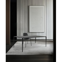 Stół SLIM 180x90 czarny - ceramiczny      marmur, aluminium