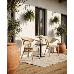 Krzesło ogrodowe CAFE BISTRO PARIS ARM    beżowe rattan