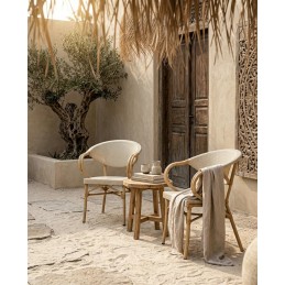 Krzesło ogrodowe CAFE BISTRO PARIS ARM    beżowe rattan