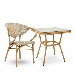 Krzesło ogrodowe CAFE BISTRO PARIS ARM    beżowe rattan
